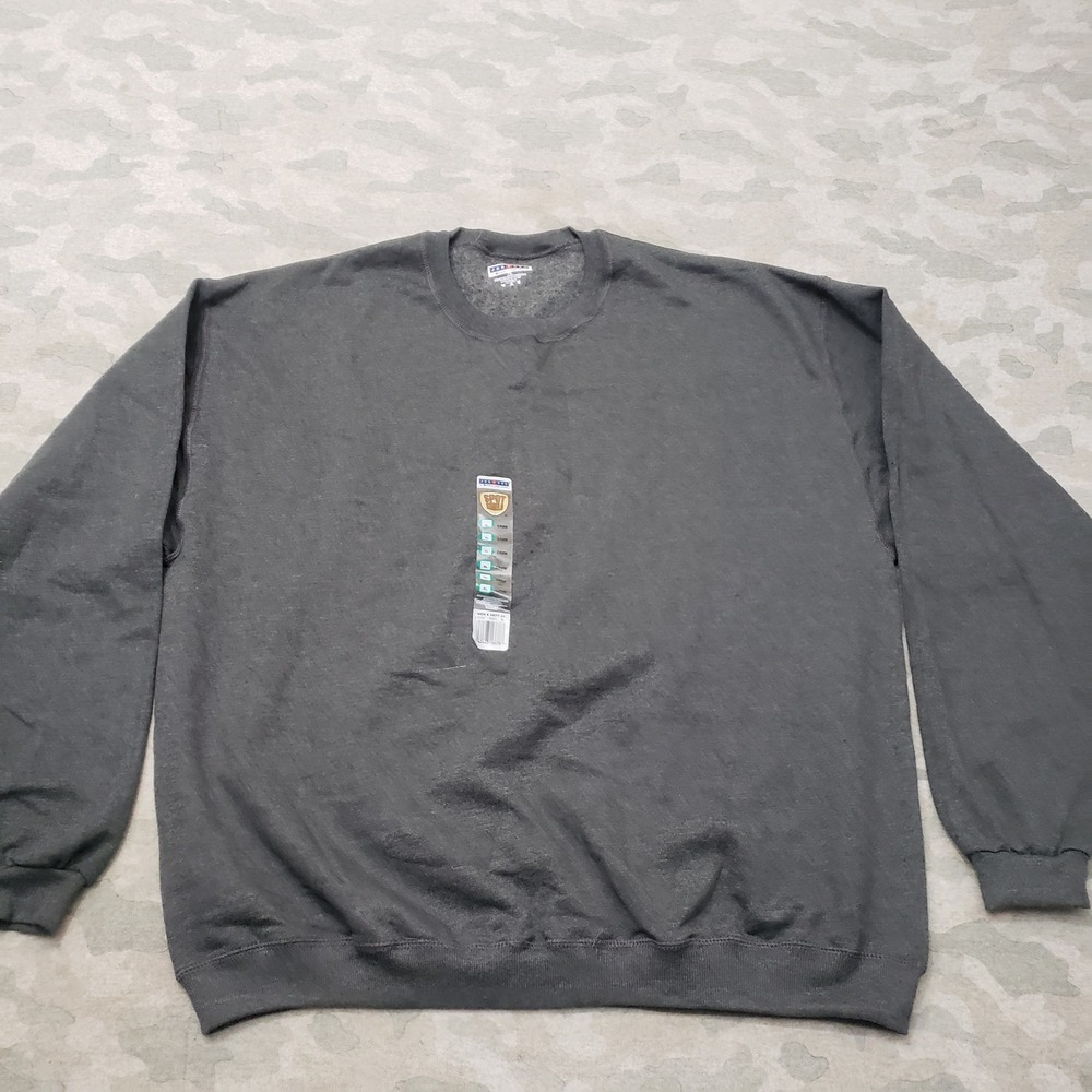 Jerzees Sweatshirt Mens XL Gray Crewneck Fleece Pullover NWT